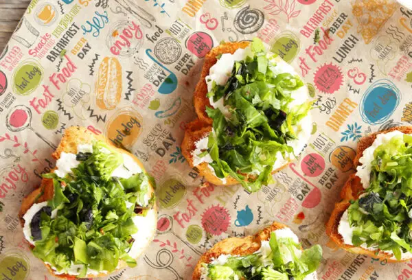 250mm x 250mm Custom Printed greaseproof paper 2 600x408 1