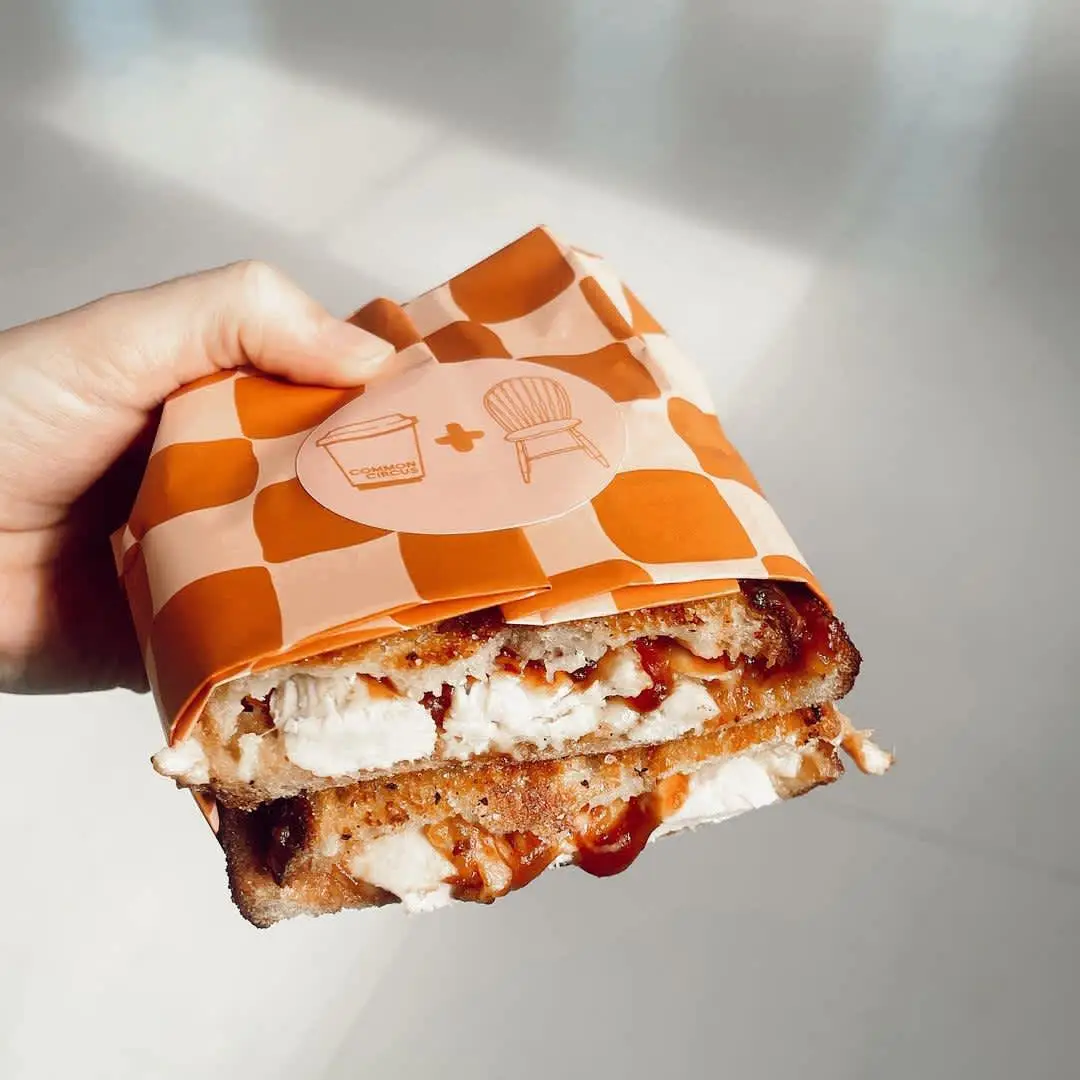 Printed Greaseproof Sandwich Wrap with sticker