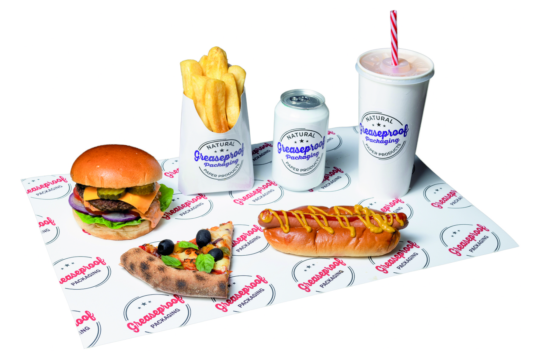 Shop 10. 500 x 335mm White Printed Greaseproof Paper 01 01