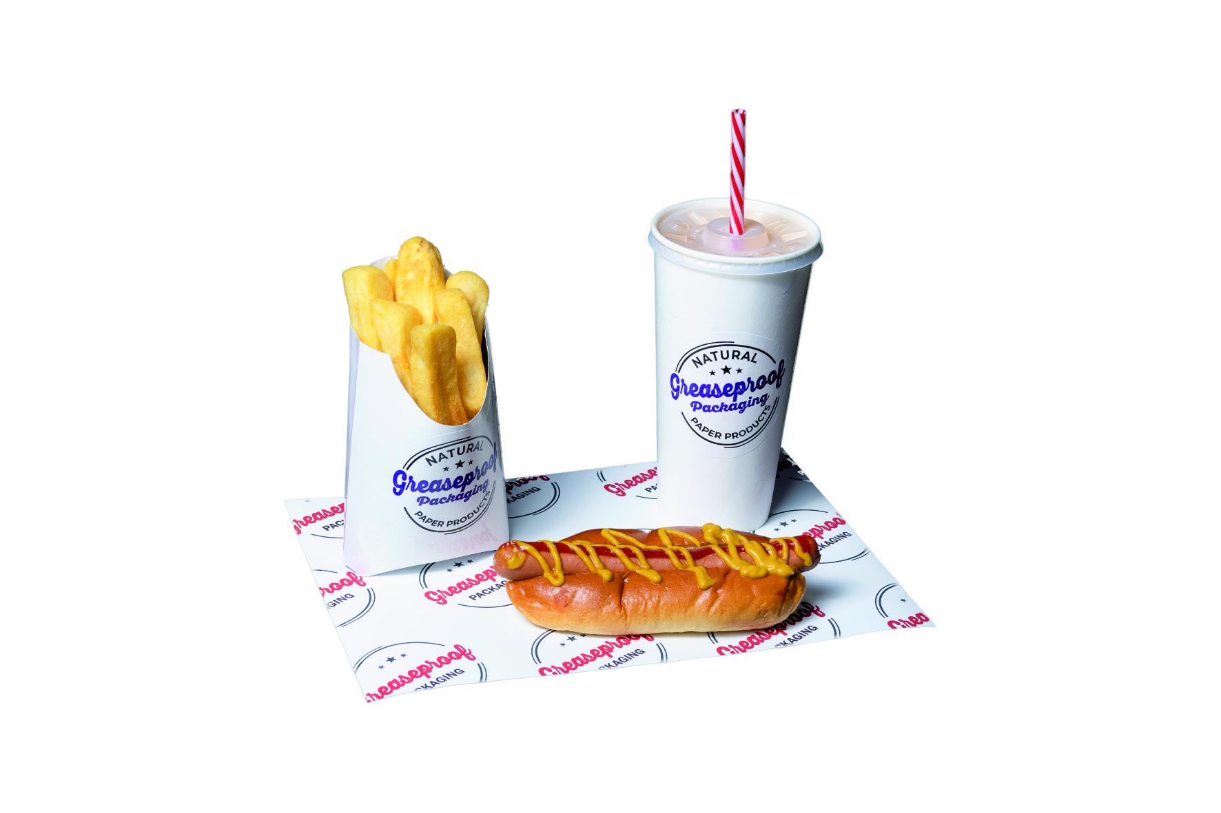 Shop 5. A4 297x 210mm White Printed Greaseproof Paper 01 1
