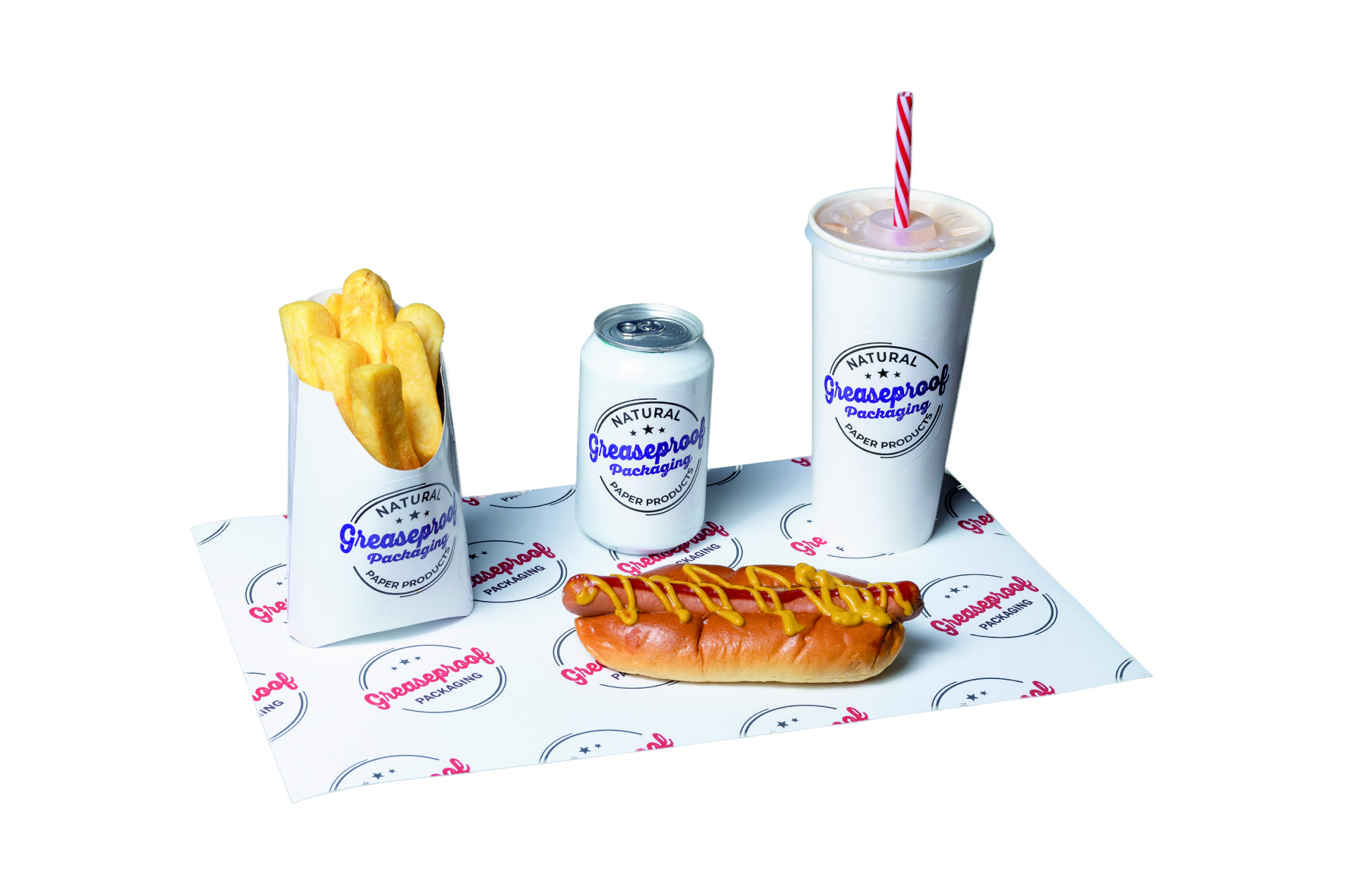 Shop 7. 406 x 255mm White Printed Greaseproof Paper 01 1