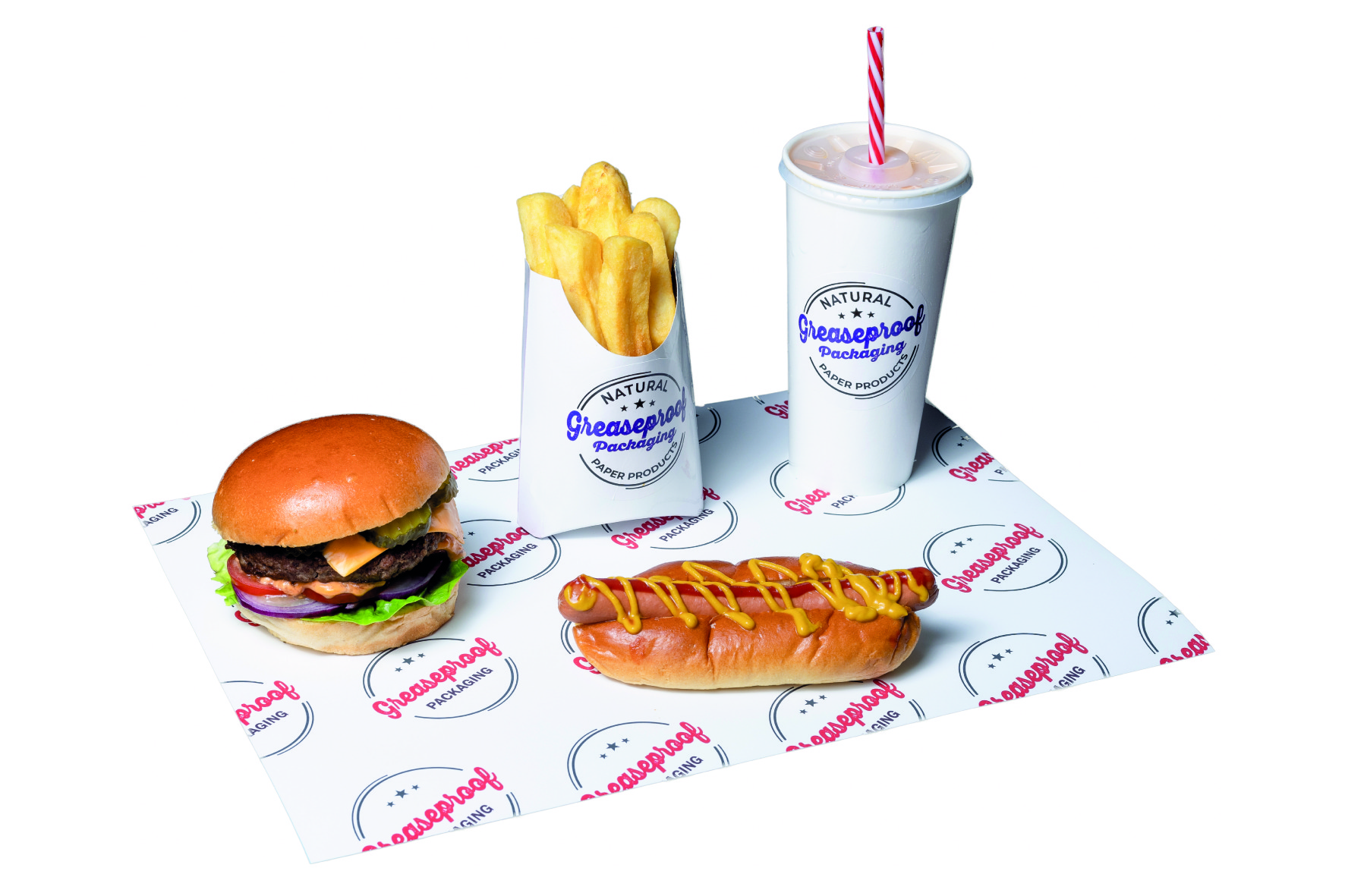 Shop 9. A3 White Printed Greaseproof Paper 01